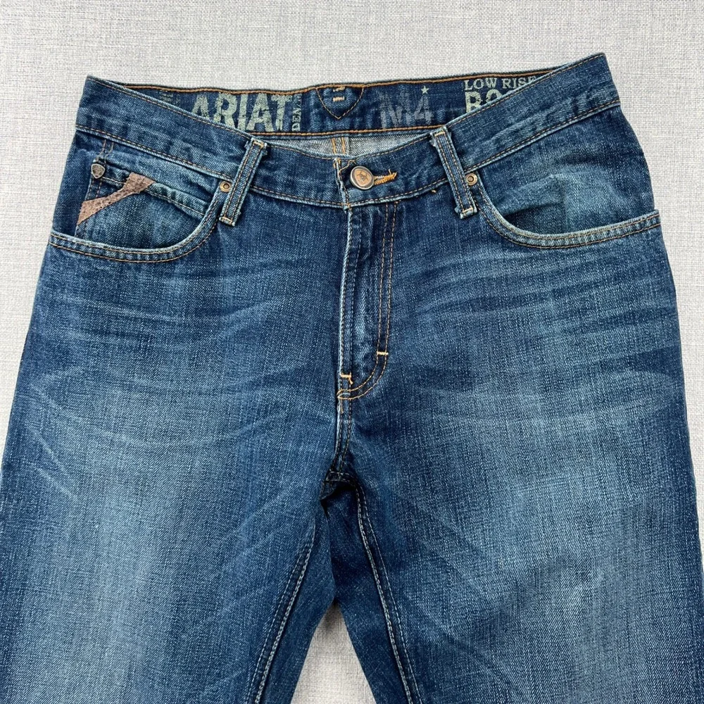 Ariat M4 Bootcut Jeans Mens 30x34 Blue Low Rise Denim Western Cowboy Workwear